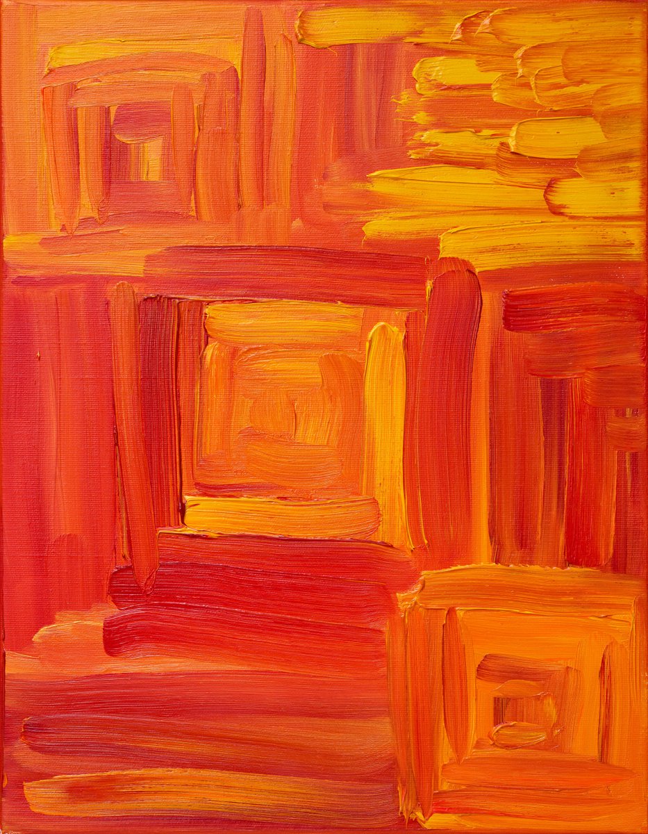 Orange Squares by Nataliia Sydorova