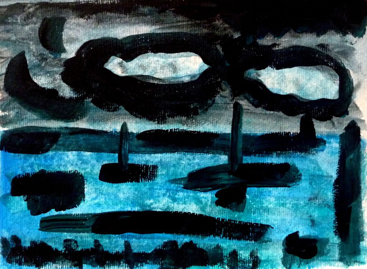 Entree au port la nuit by Pierre-Yves Beltran