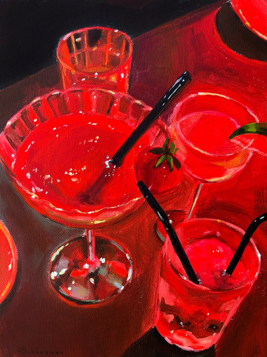 Still Life with Cocktails in Red by Victoria Sukhasyan