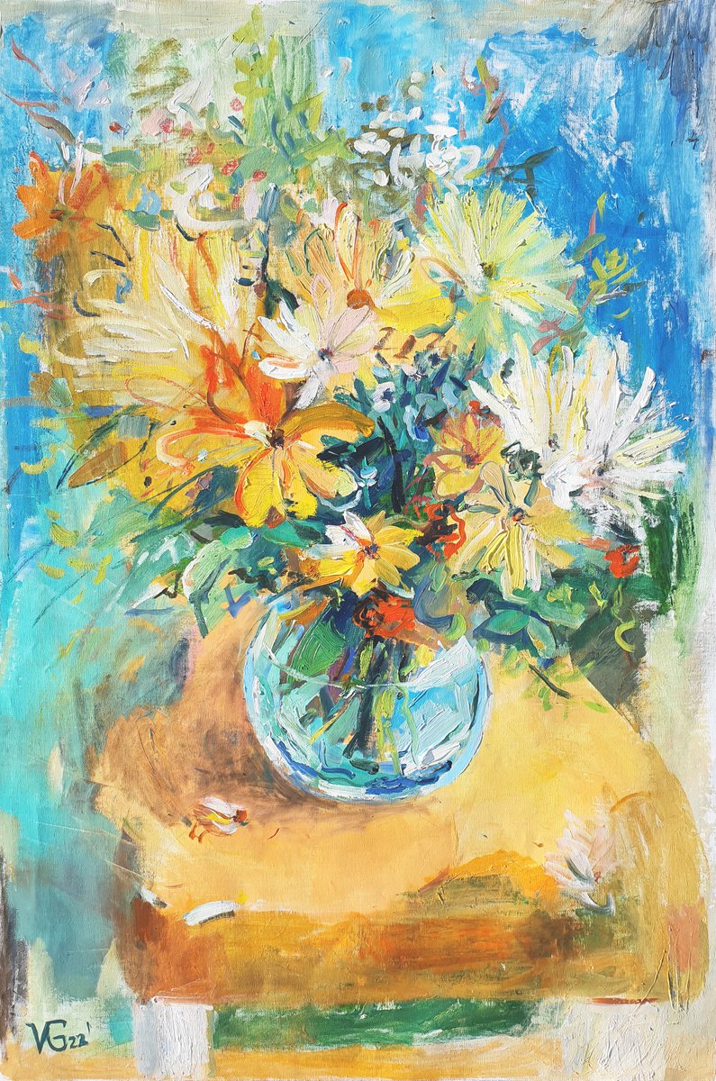 Still life with flowers. by Valentina Gaychuk