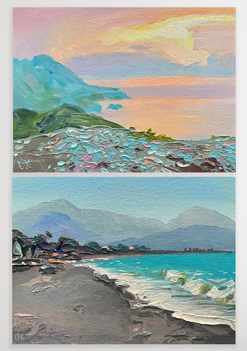Two pictures Sea in Antalya by Ole Karako
