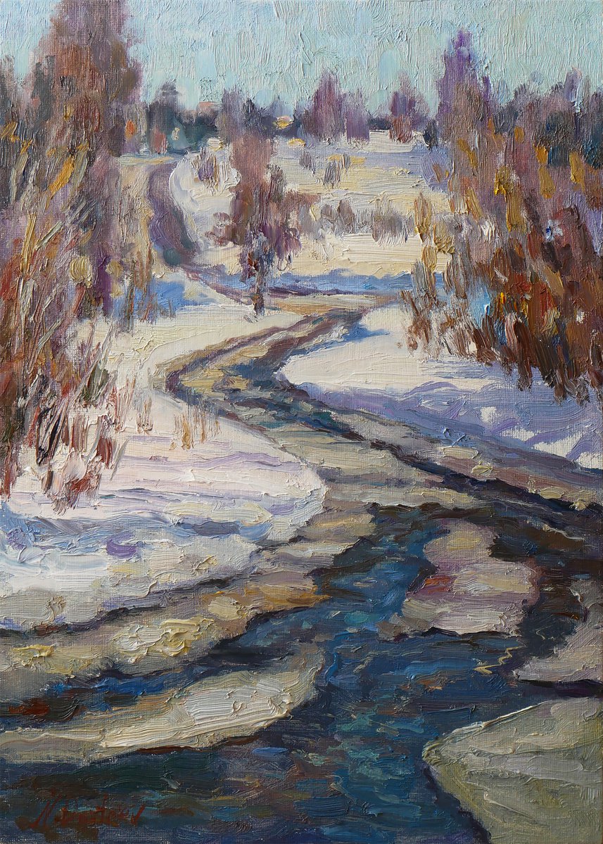 Spring Streams - sunny landscape painting by Nikolay Dmitriev
