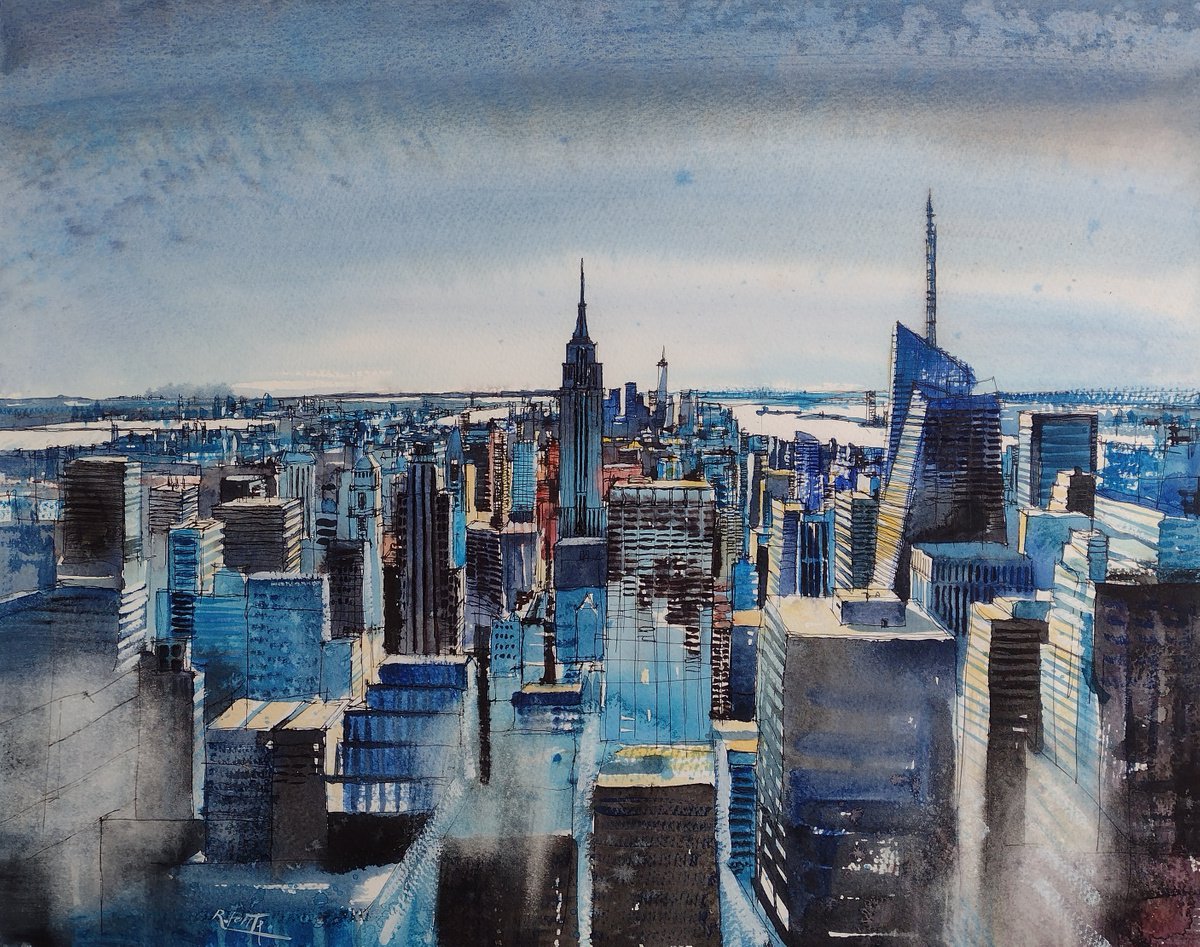 Manhattan skyline, New York by Roberto Ponte