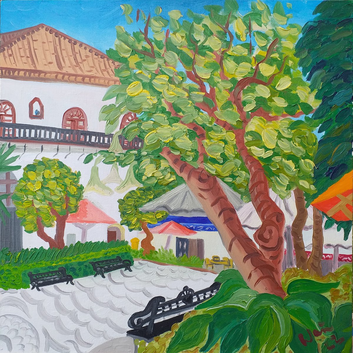 Orange Tree Square, Marbella by Kirsty Wain