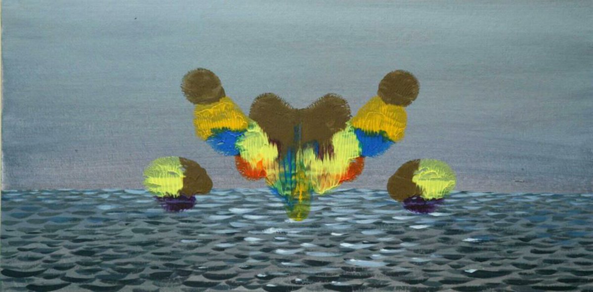 ABSTRACT SEASCAPE Acrylic on panel 20*40cm by Eugene Gorbachenko