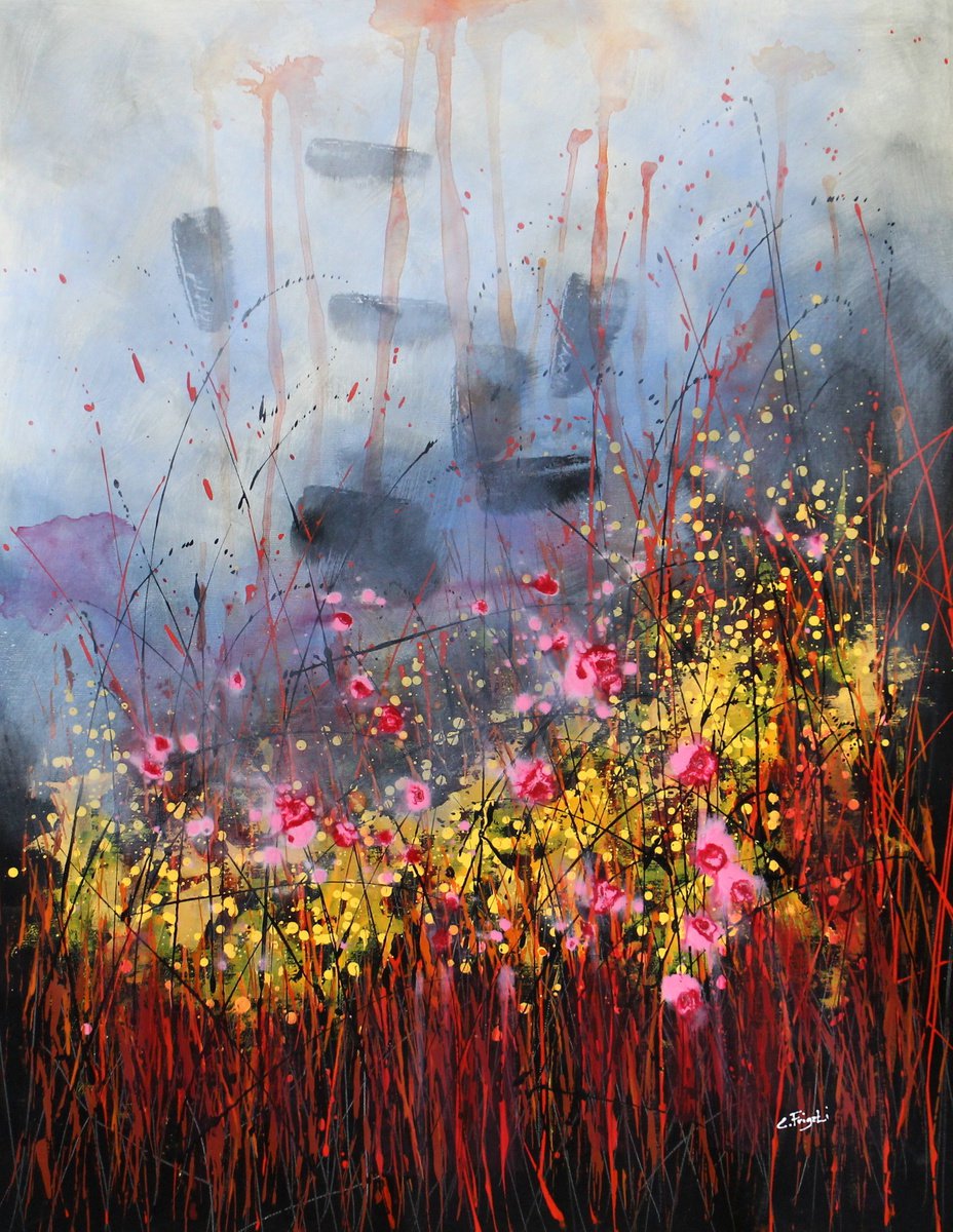 Overture #2 - Large floral landscape by Cecilia Frigati