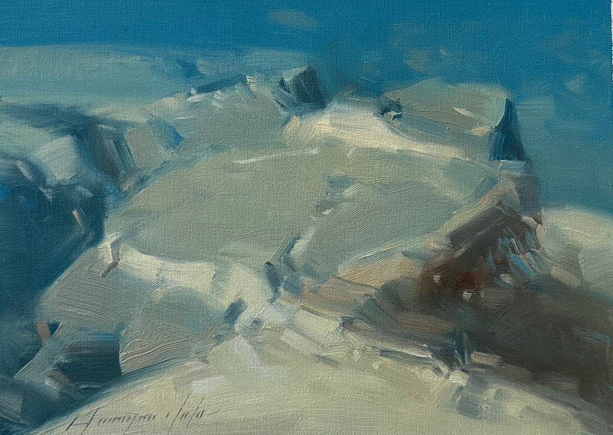 Canyon Night, Original oil painting, Handmade artwork, One of a kind by Vahe Yeremyan
