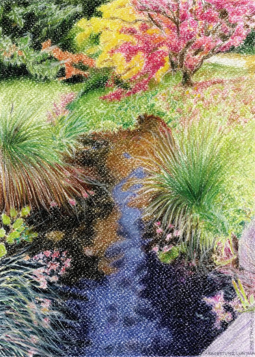 ARBORETUM II pastel drawing by Nives Palmic