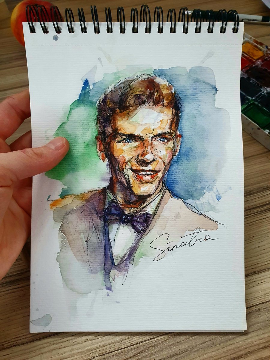 Frank Sinatra Comission portrait from photo by Liubou Sas
