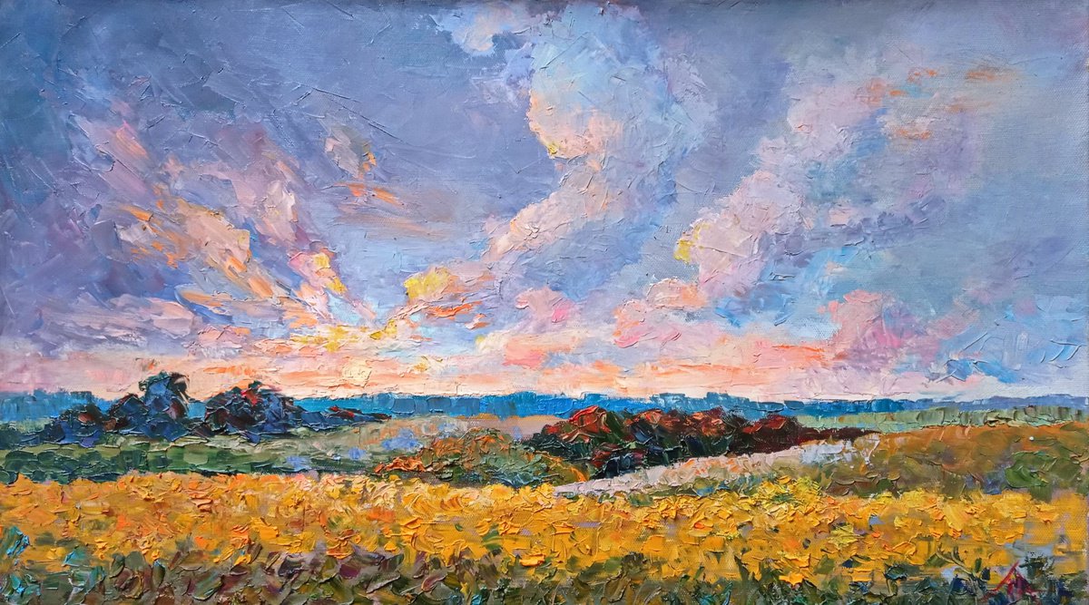 Field. Sunset. by Liubov Ponomarova