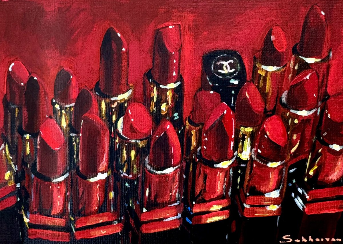 Still Life with Red Lipsticks by Victoria Sukhasyan