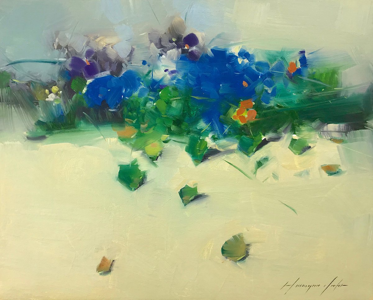 Blue Pansies by Vahe Yeremyan