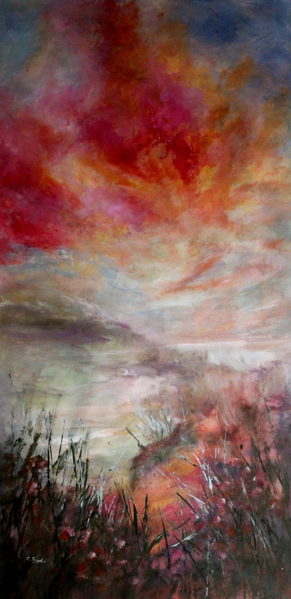 Paesi Lontani - Original floral landscape by Cecilia Frigati