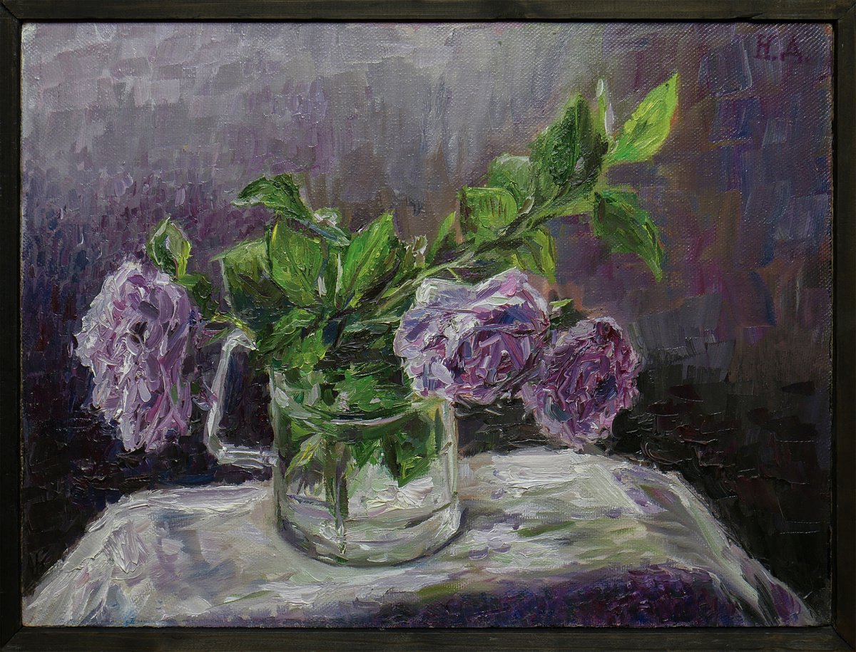 Marble Roses - roses still life painting by Nikolay Dmitriev