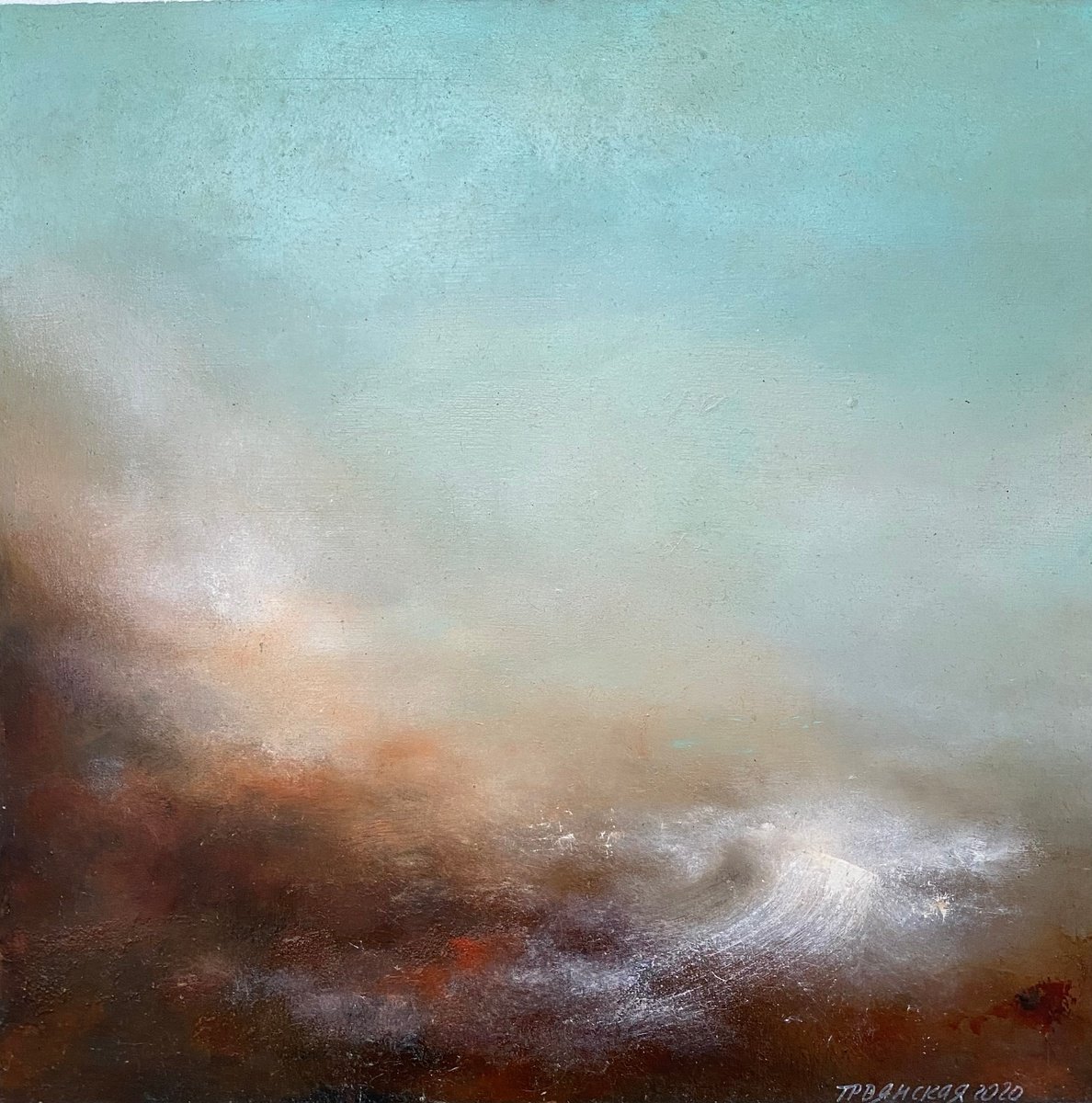 View of the valley 35X35 cm by Elena Troyanskaya