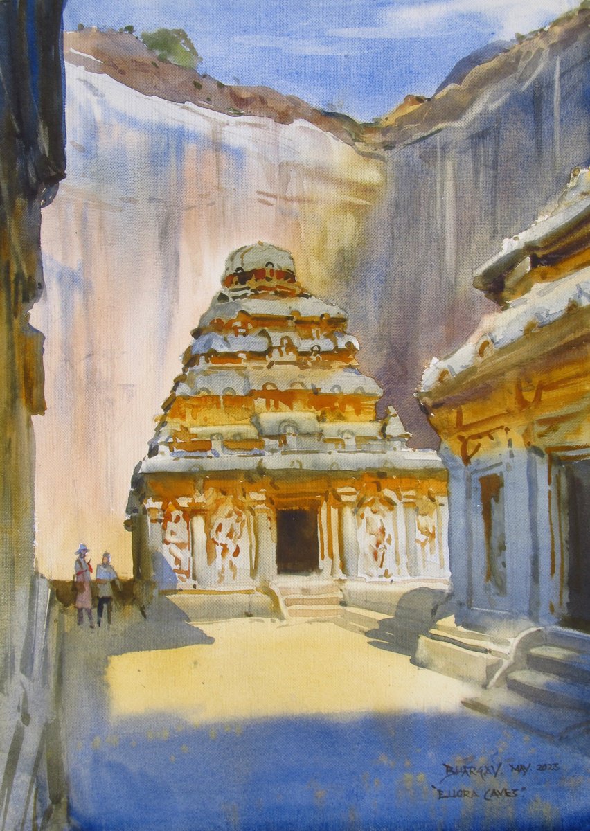 Mountain had a Dream,Ellora Caves 5 by Bhargavkumar Kulkarni
