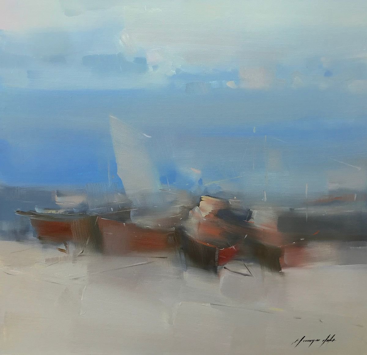 Boats on the Shore by Vahe Yeremyan